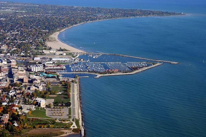Aerial View of Racine, Wisconsin to illustrate Overcoming Ransomware article